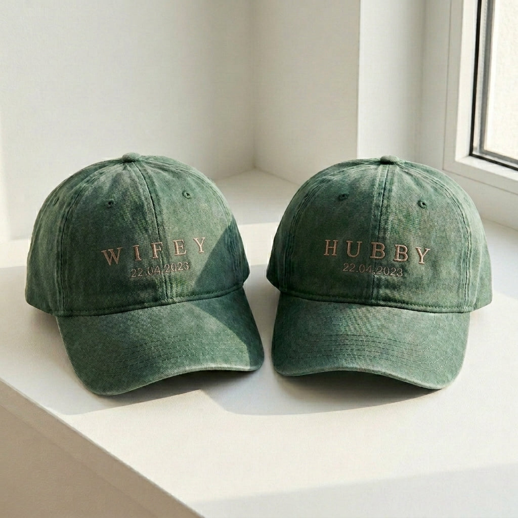 Wifey and Hubby Embroidered Caps - view 2