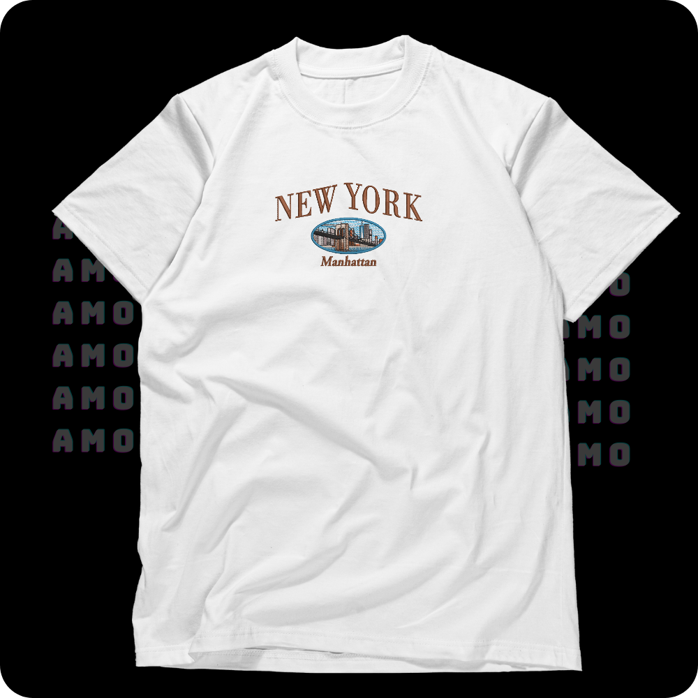 100% cotton embroidered New York tee