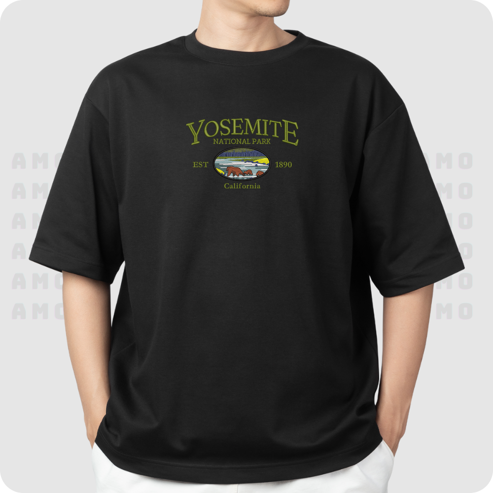 Yosemite National Park est 1890 California Embroidered T-Shirt