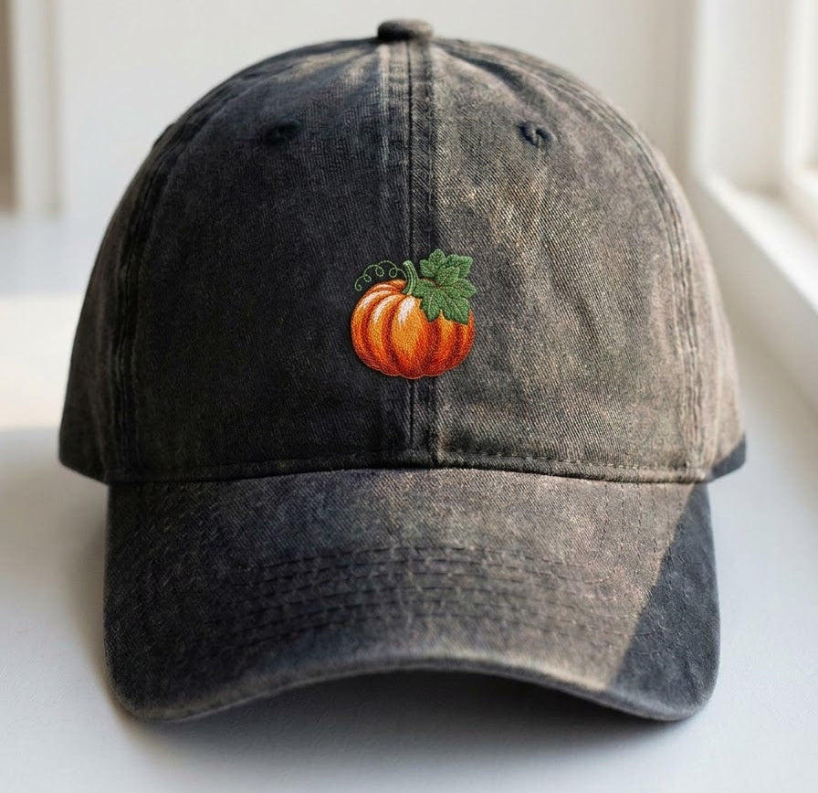 Pumpkin Embroidered Cap
