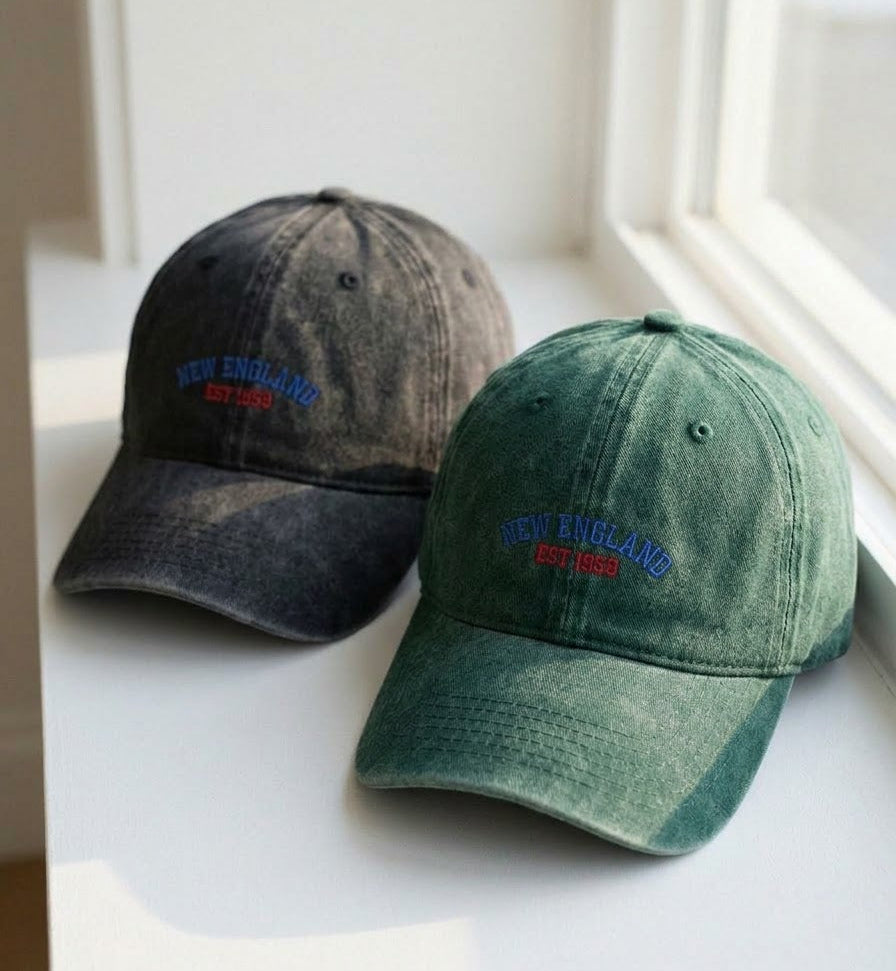 Retro Text Embroidered Cap