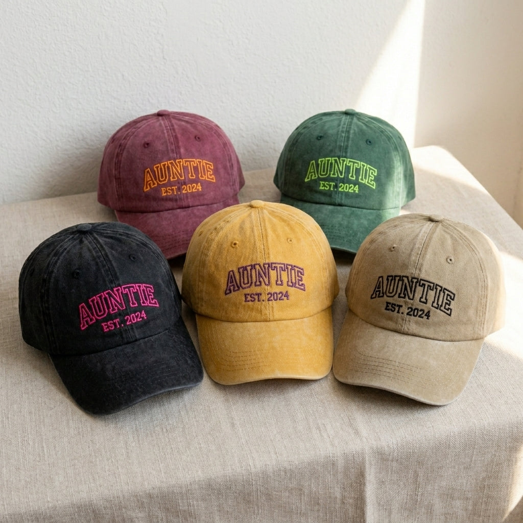 Personalized Embroidered Auntie Hat – Perfect Gift for New Aunts - photo 3
