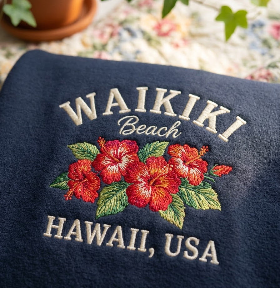 Waikiki Beach Embroidered Sweater – Trendy Comfort - photo 5