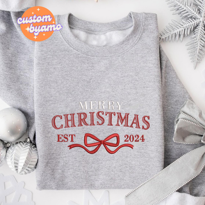 Christmas Bow Embroidered