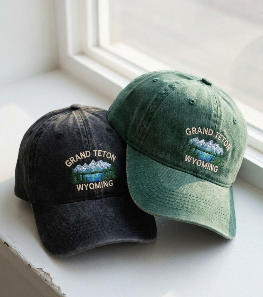 Grand Teton Wyoming Embroidered Cap