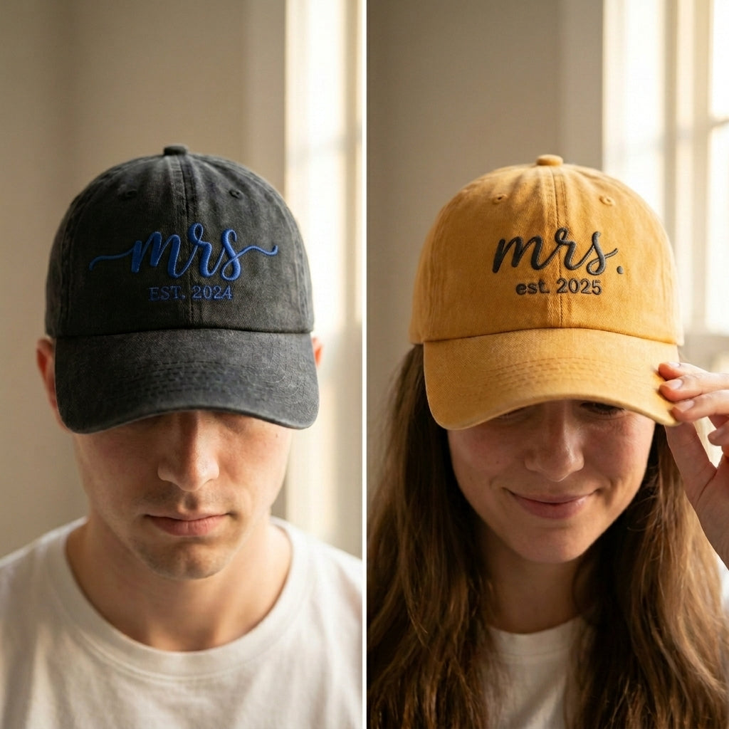 Personalized Mrs Embroidered Cap – Perfect for Newlyweds - photo 1