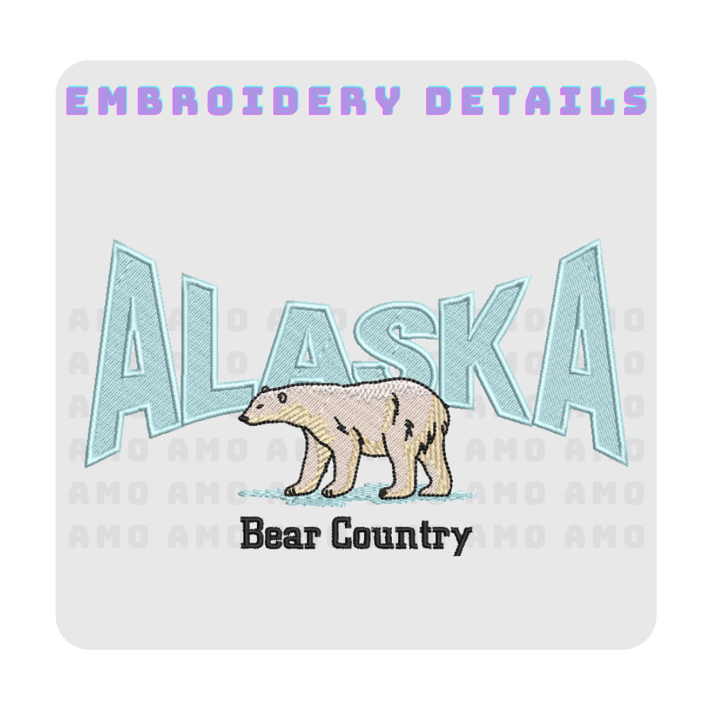 Alsaka Bear Country Embroidered T-Shirt