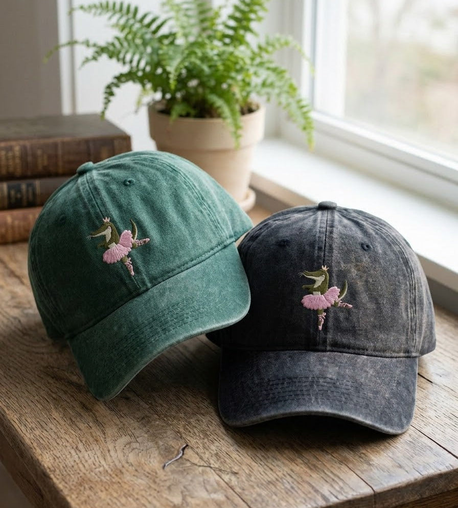 Pink Ballerina Embroidered Cap