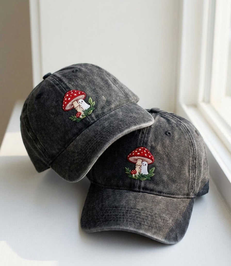 Red Mushroom Embroidered Cap - view 3
