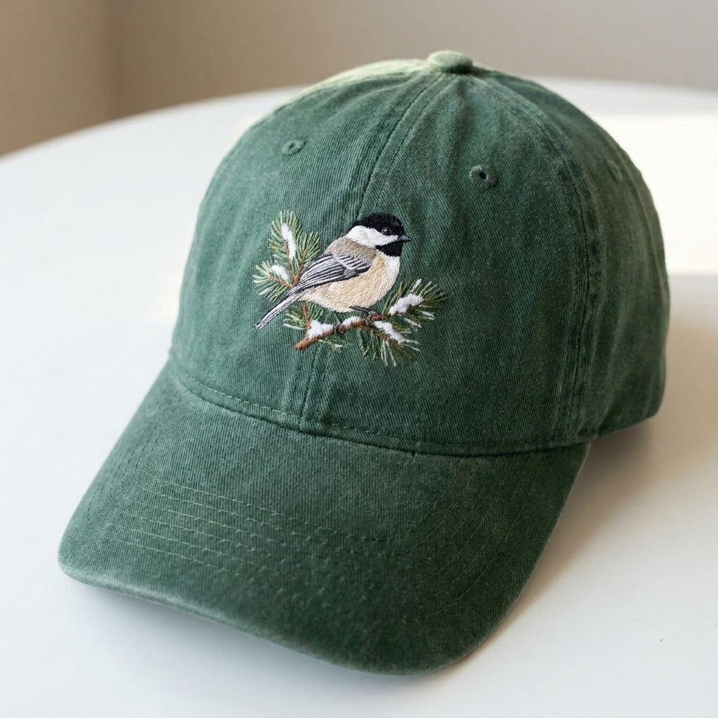 Chickadee Embroidered Dad Hat – Perfect for Bird Lovers - photo 2