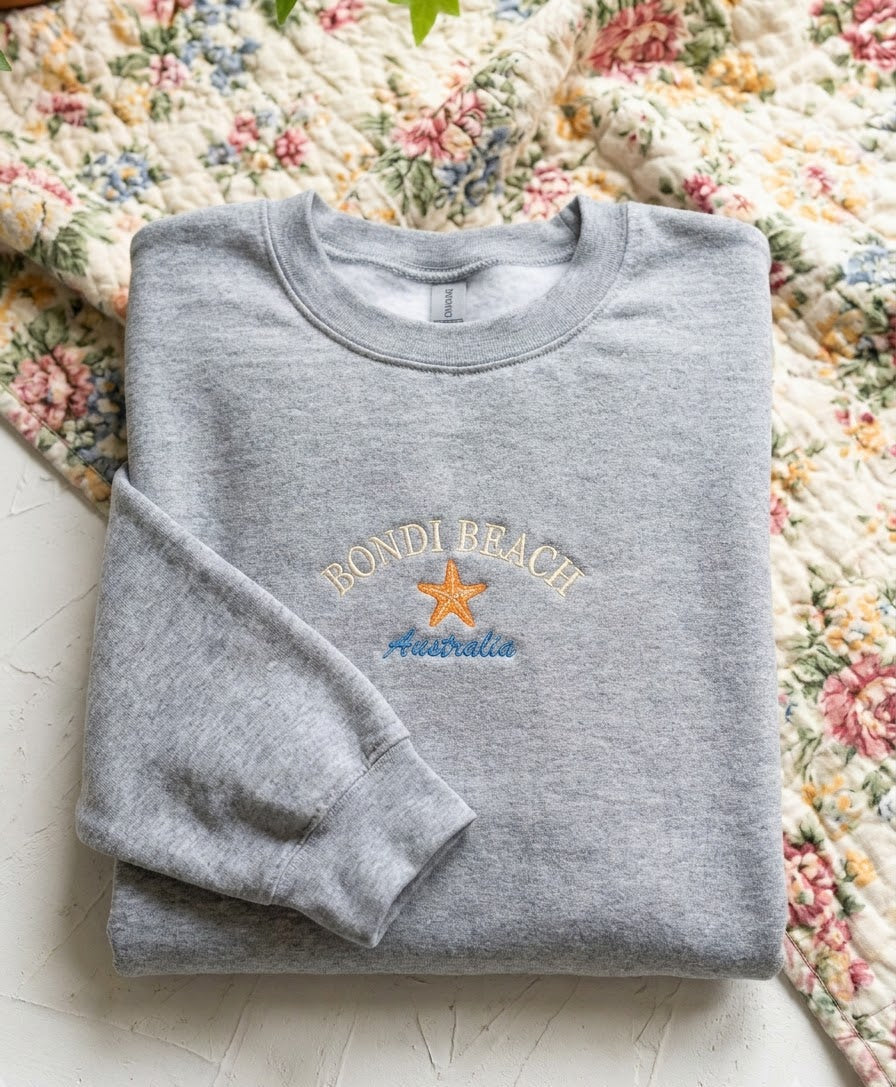 Bondi Beach Vintage T-Shirt Embroidered – Trendy Comfort - photo 3