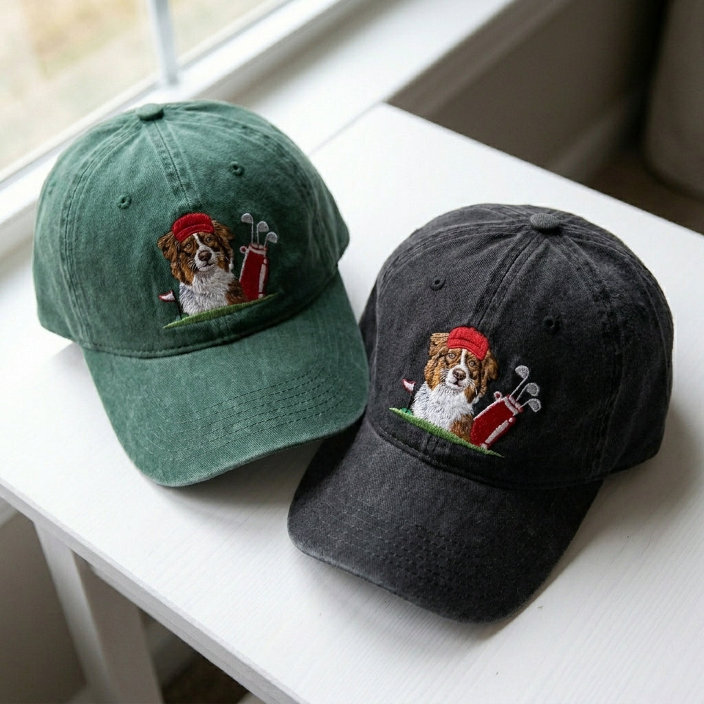 Golden Retriever Golfer Embroidered Cap - view 3