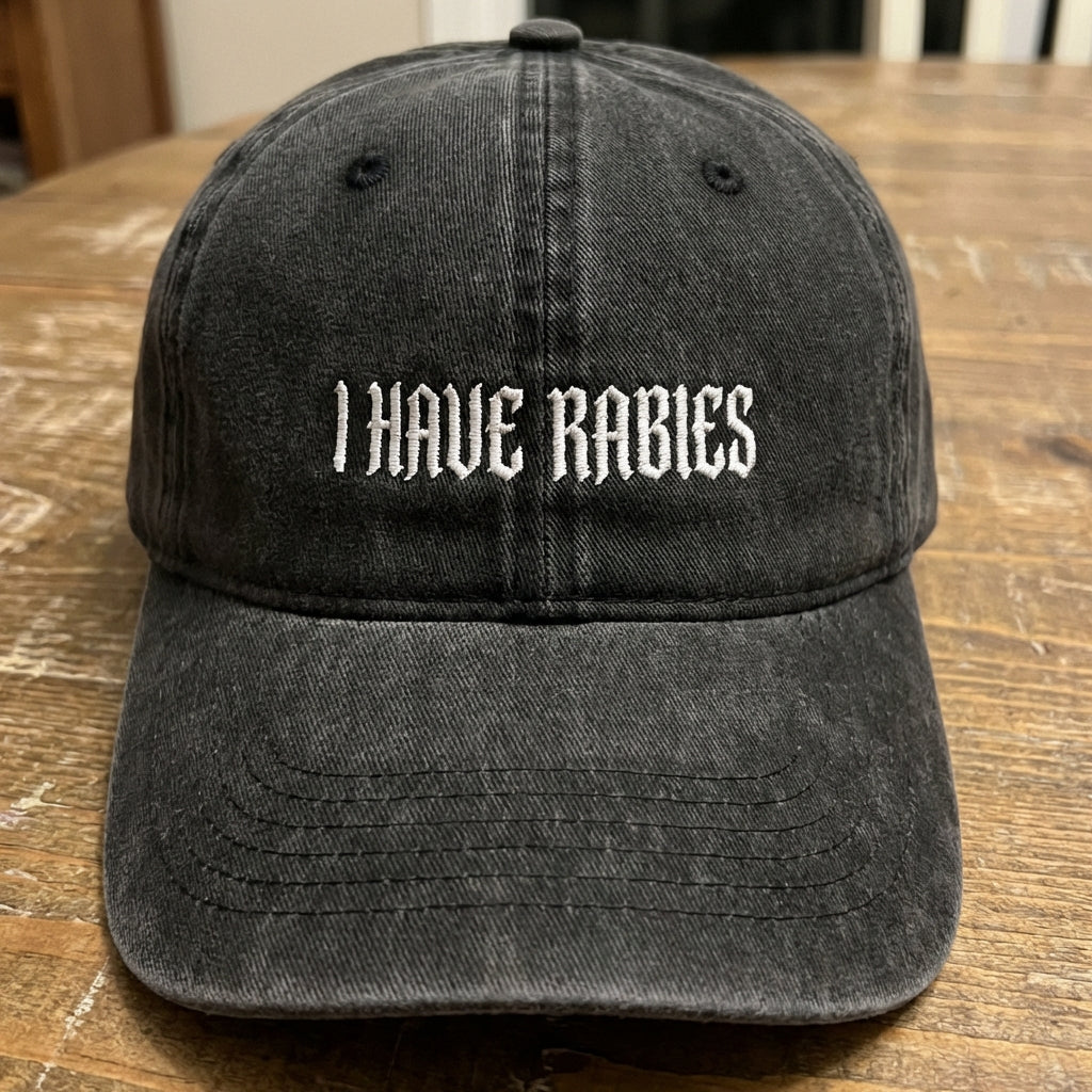 Funny Rabies Embroidered Cap – Perfect for Sarcasm Lovers - photo 4