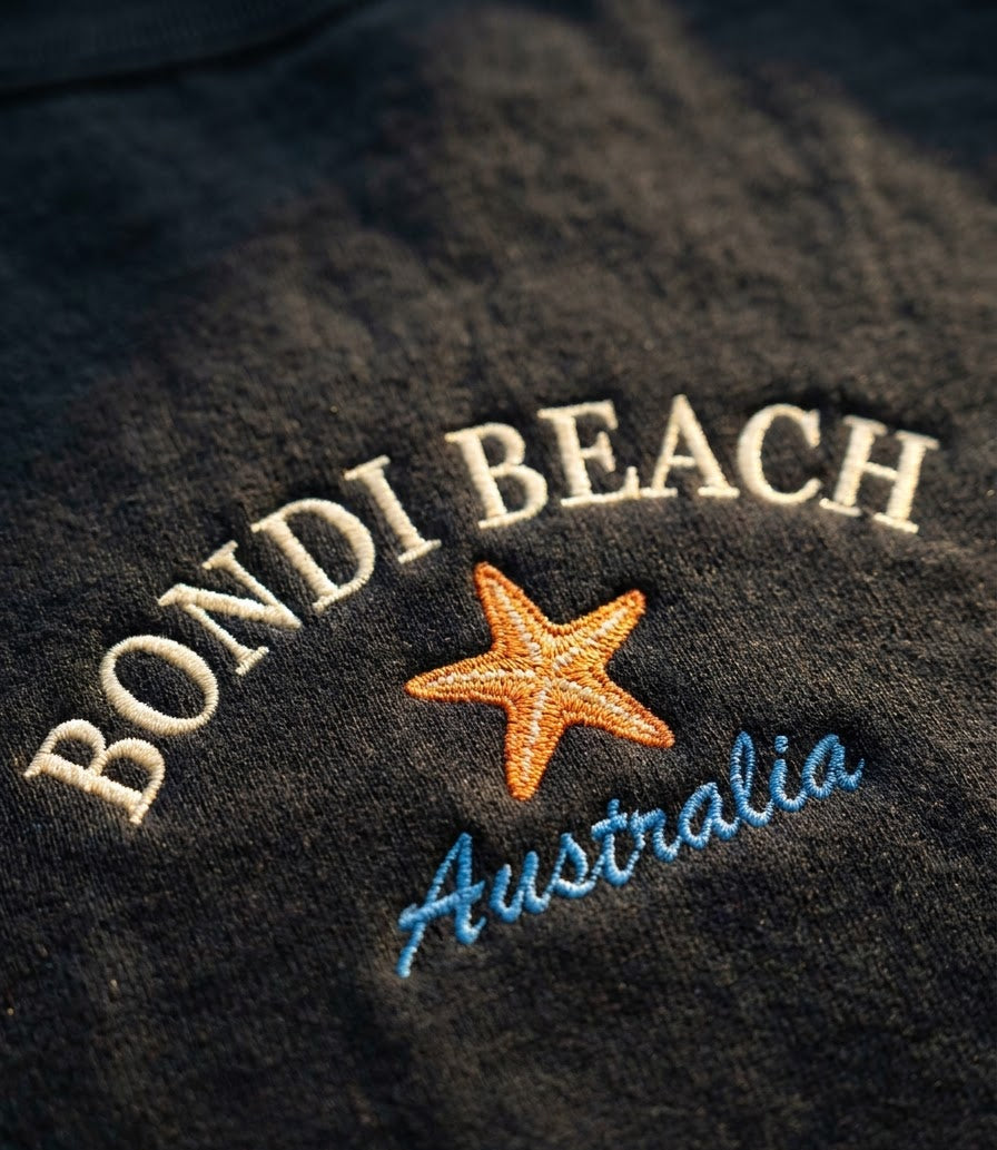 Bondi Beach Vintage T-Shirt Embroidered – Trendy Comfort - photo 4
