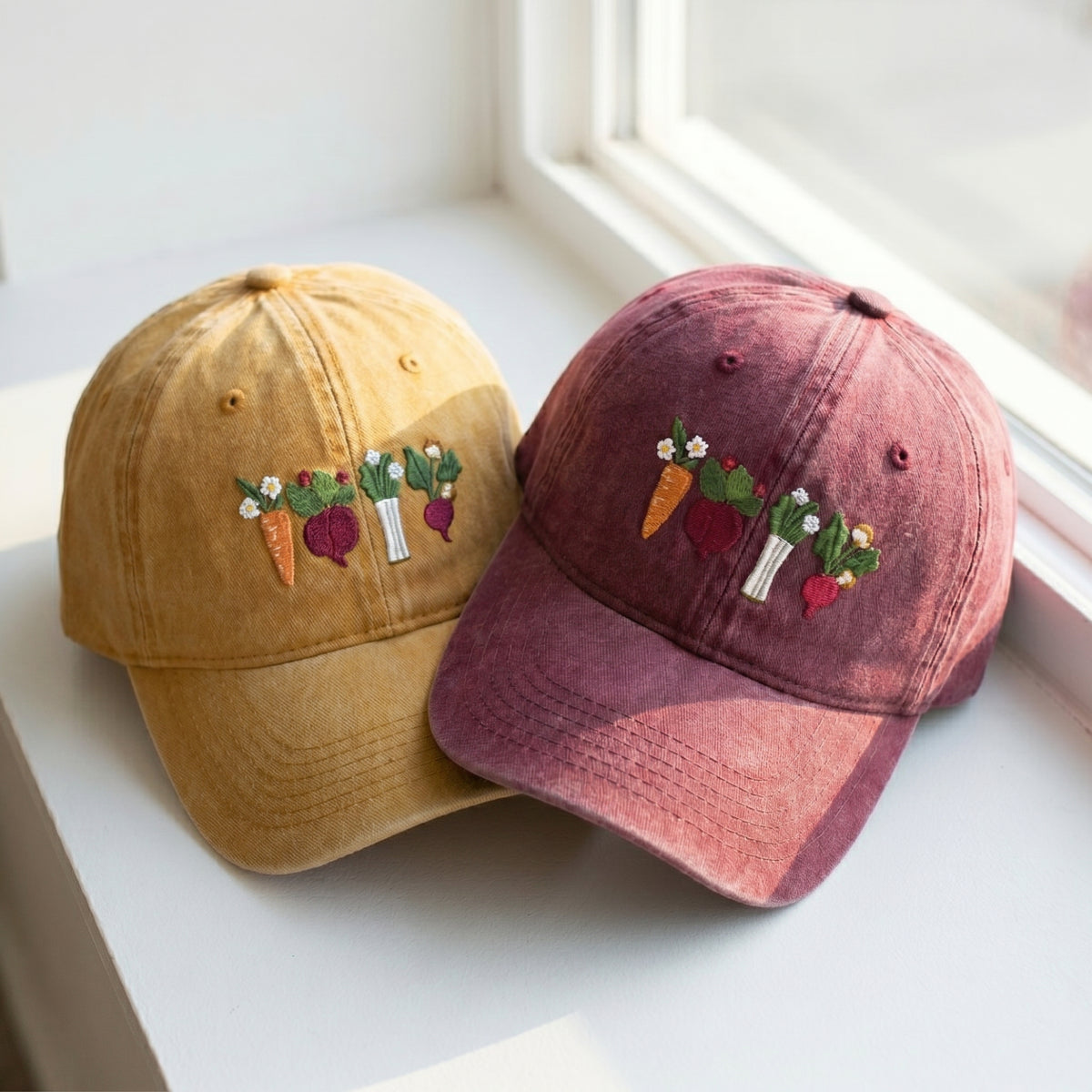 Vegetable and Flower Embroidered Cap – Trendy Streetwear Style - photo 1