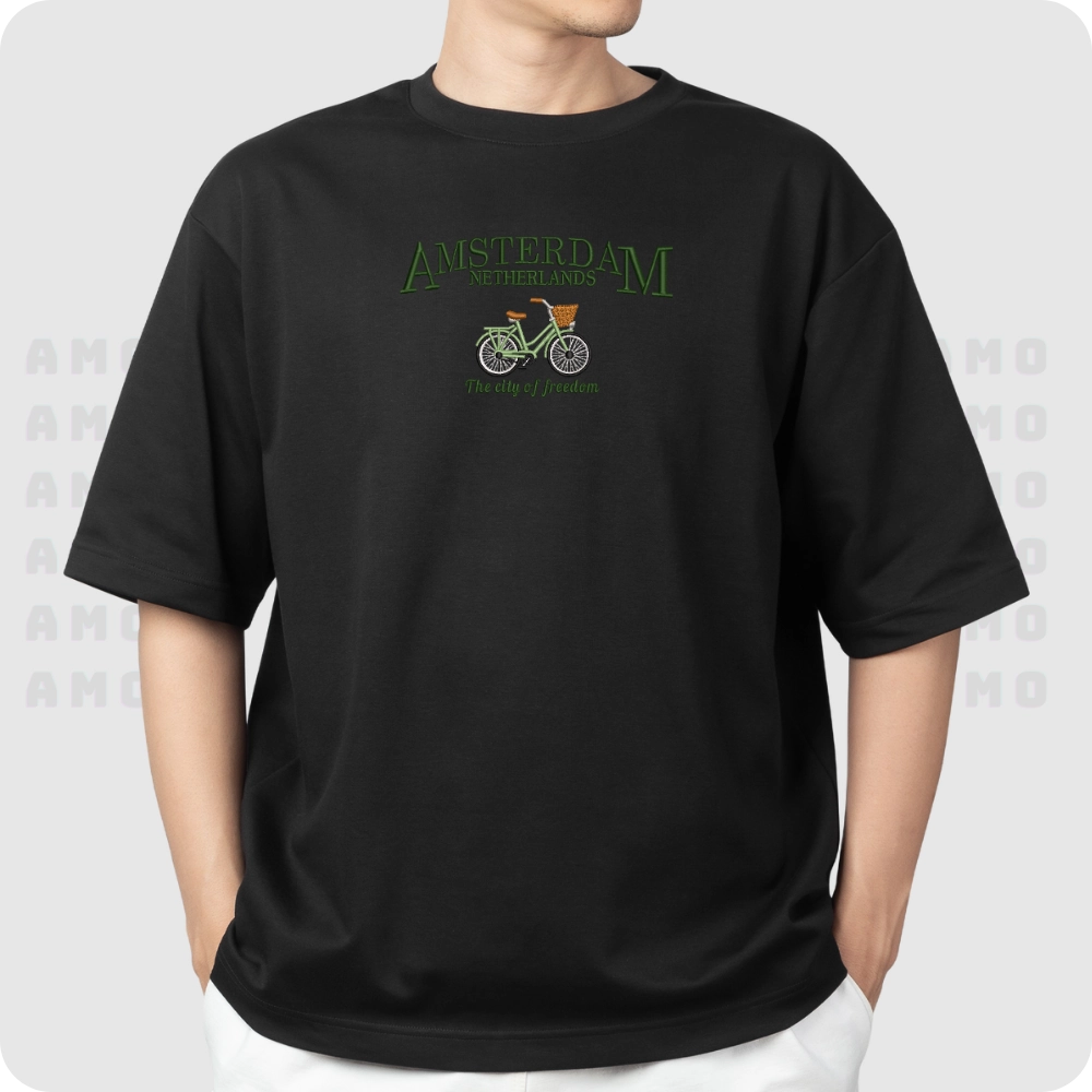 Amsterdam The City of Freedom embroidered t-shirt front view
