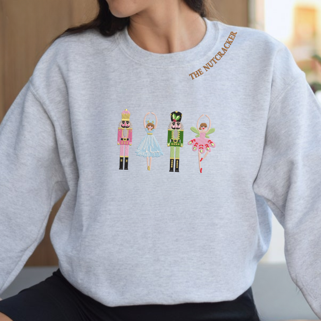 Christmas family photo outfit with Nutcracker embroidered top