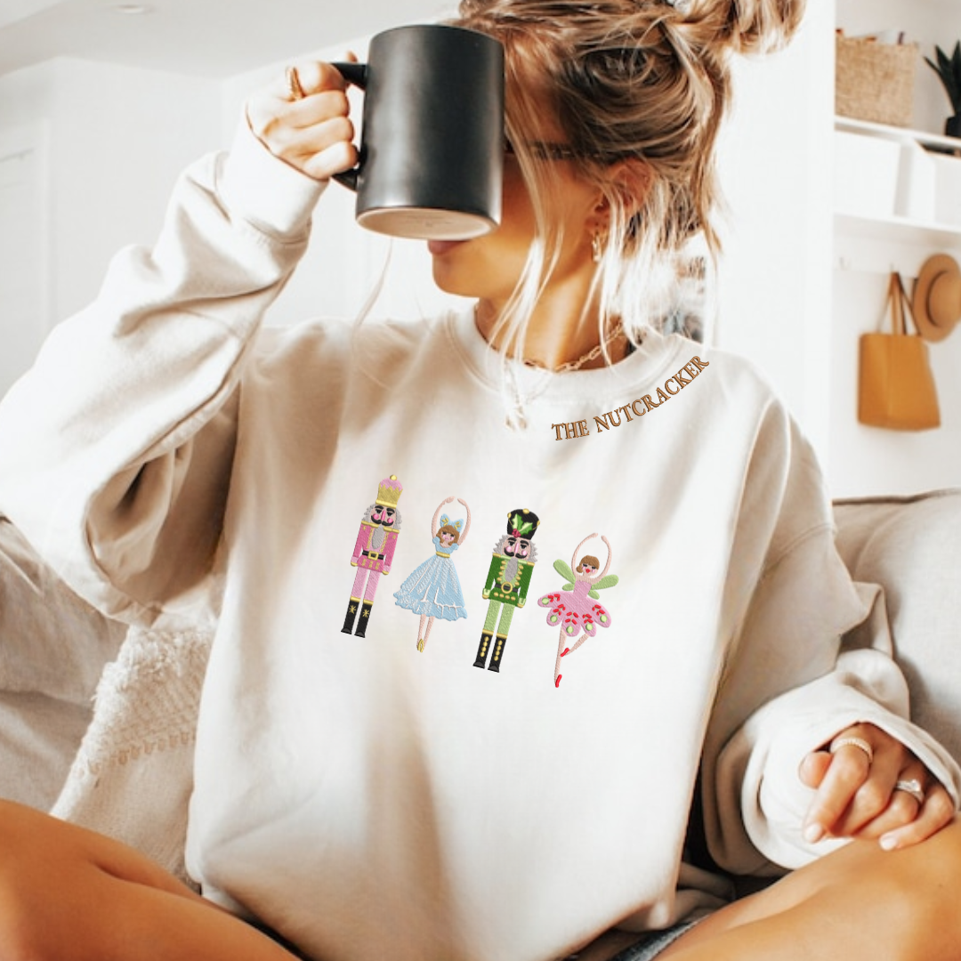 Embroidered Nutcracker sweatshirt unisex crewneck for Christmas