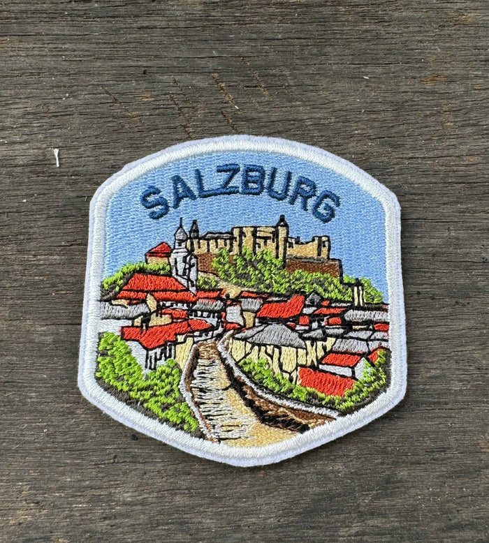 Salzburg Fortress Embroidered Patch – Austria Travel Souvenir (Iron-On)