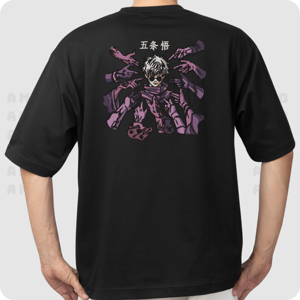 Gojo Satoru Jujutsu Kaisen Embroidered T-Shirt, Hoodie & Sweater – Anime Streetwear for Otaku Fans