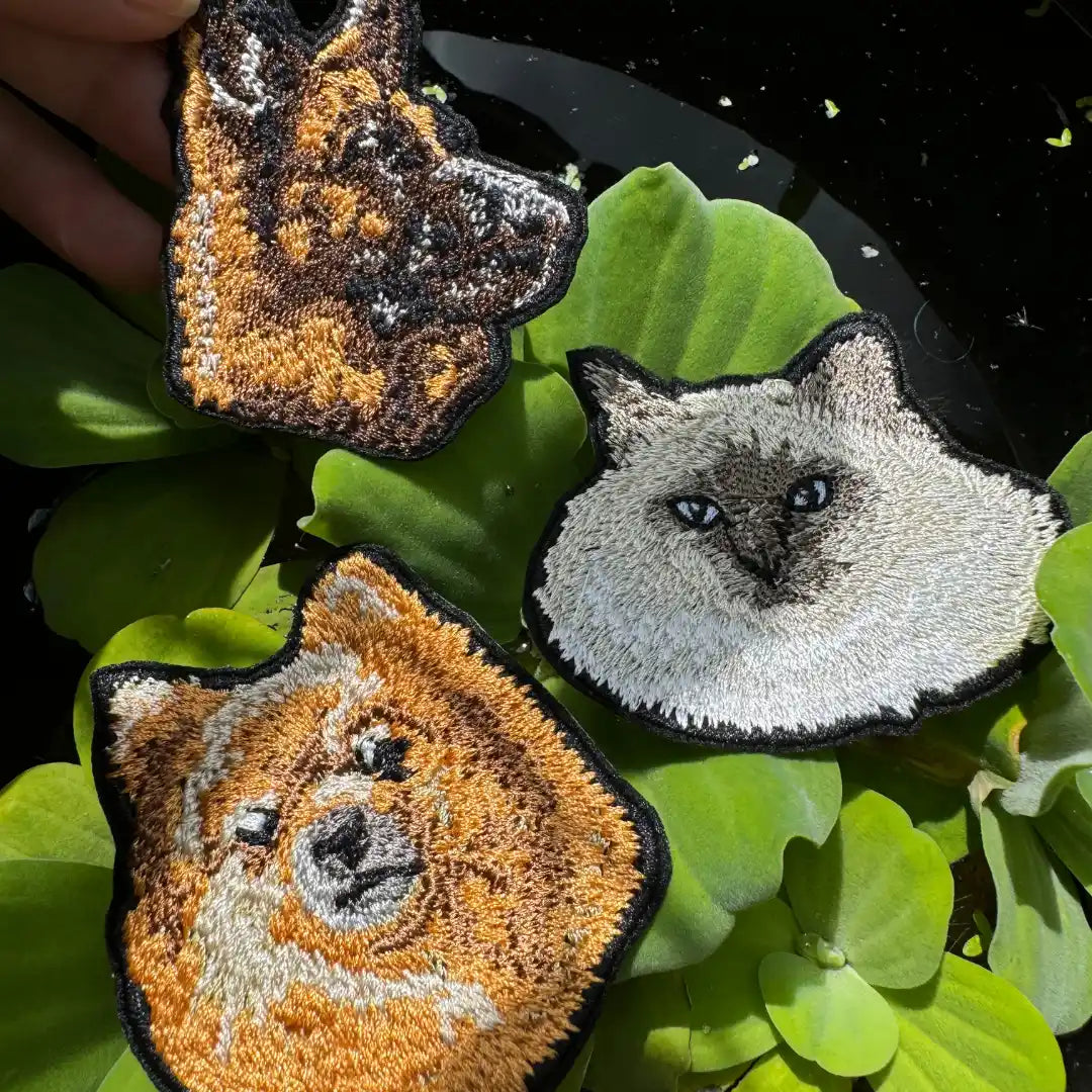 Iron-on embroidered dog patch for clothing