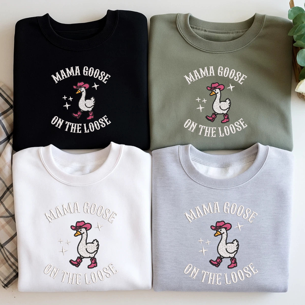 Mama Goose On The Loose embroidered sweatshirt green