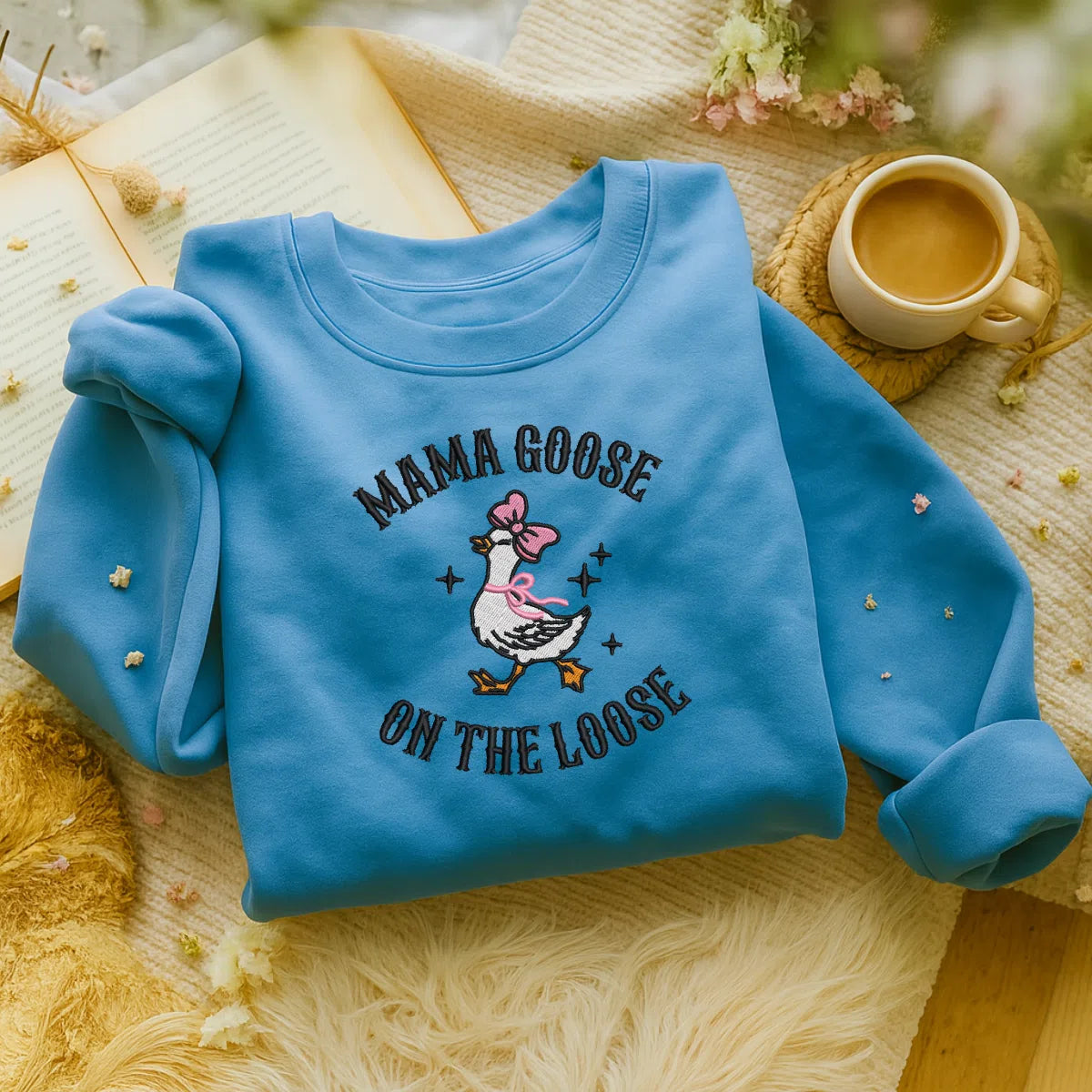 Mama Goose embroidered funny pullover