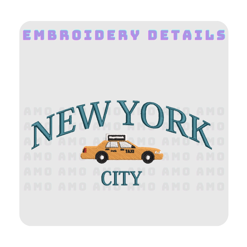 Minimalist New York embroidered tee flat lay