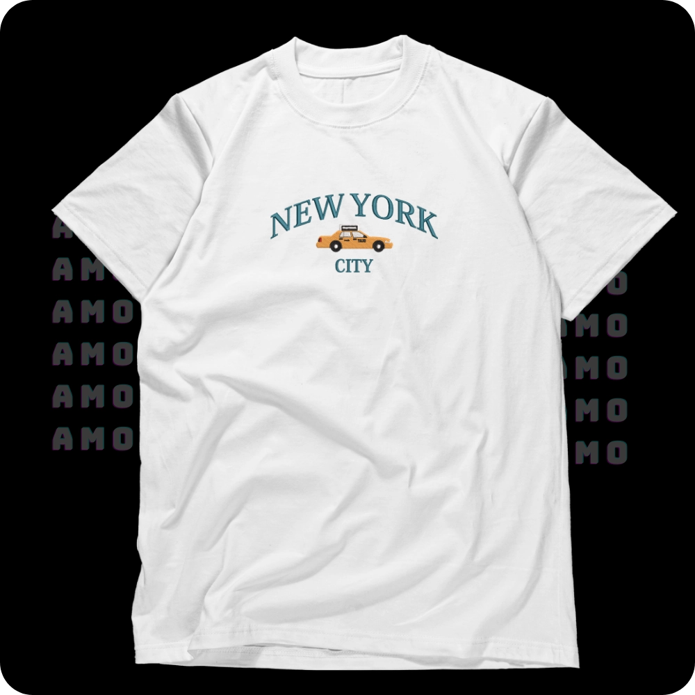 New York City embroidered t-shirt front view