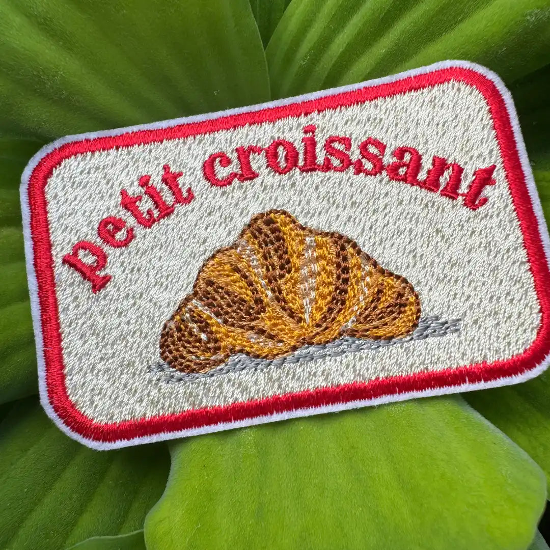 Croissant patch design for jackets and bags
