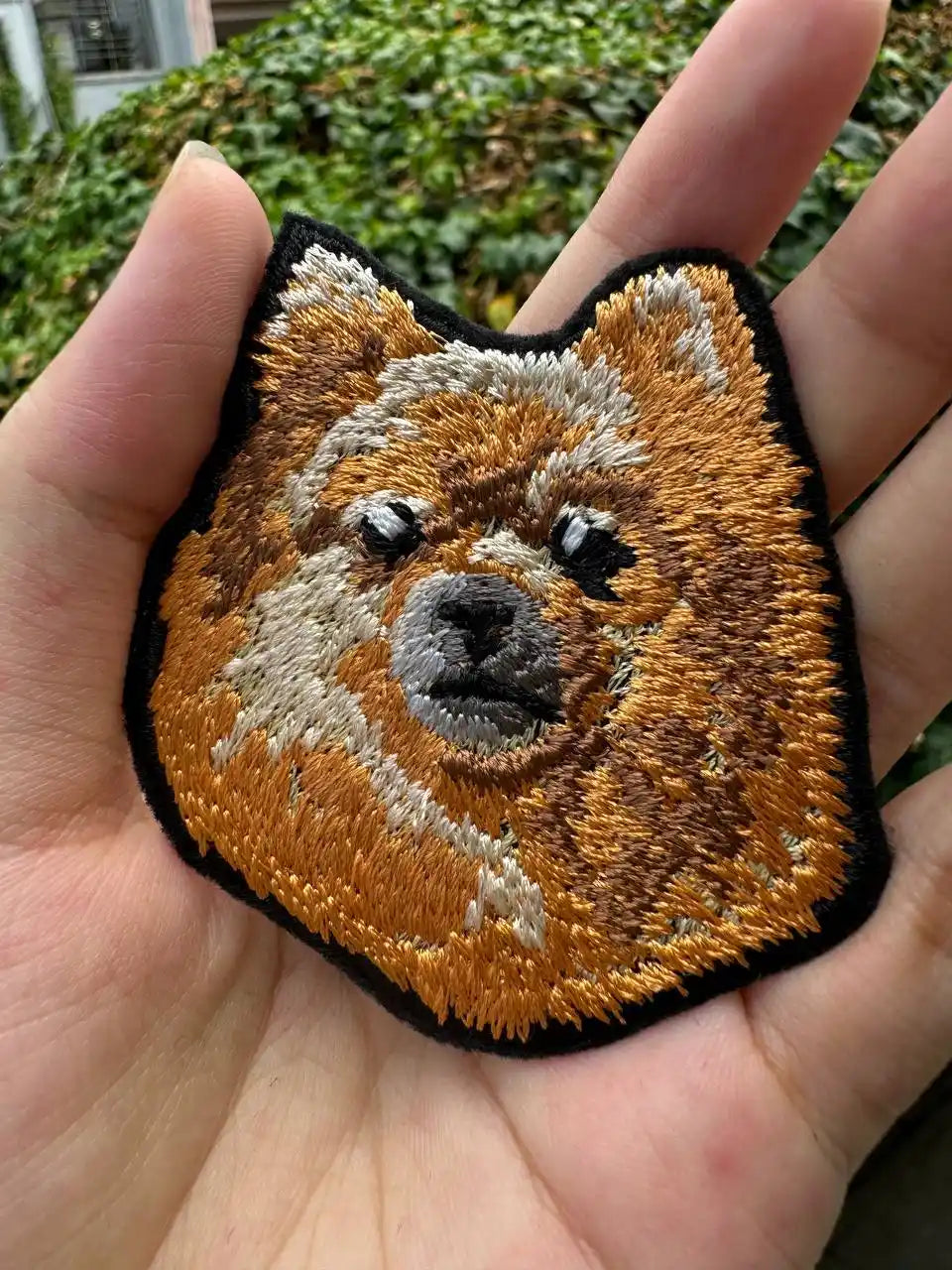 Sew on Pomeranian dog patch display