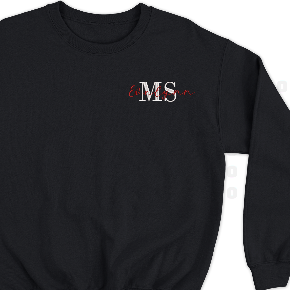 Soft cotton Mrs. sweatshirt with elegant embroidery