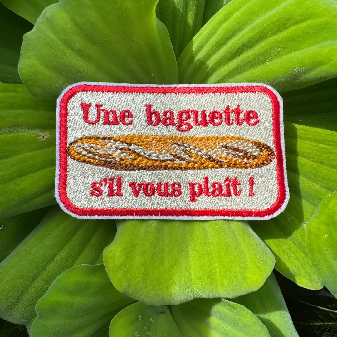 Une baguette patch close-up details