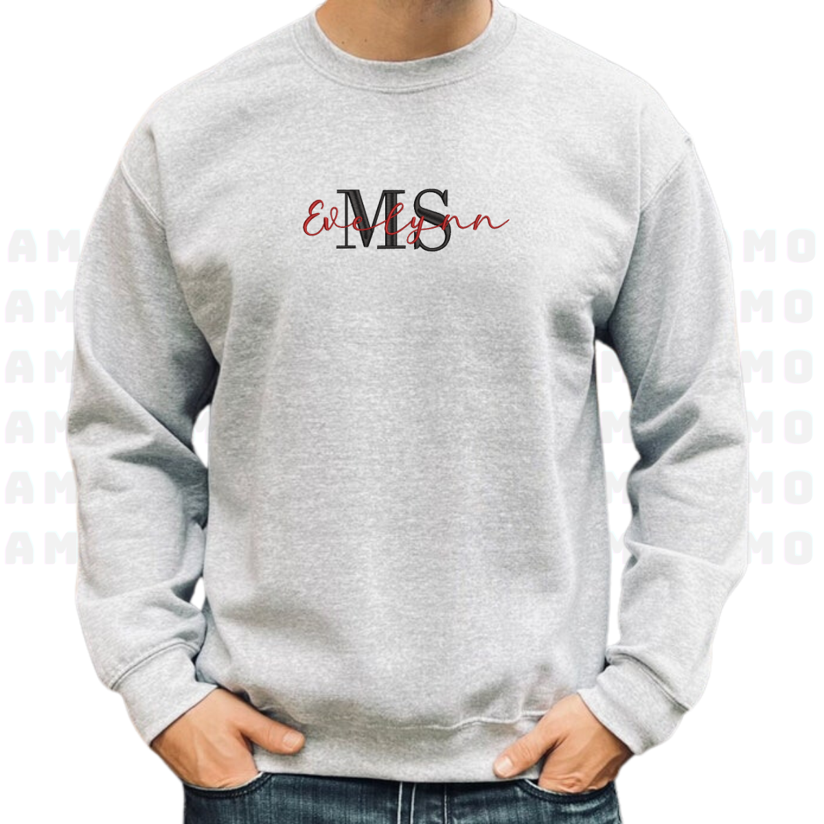 Wedding gift Mrs. embroidered sweatshirt on hanger