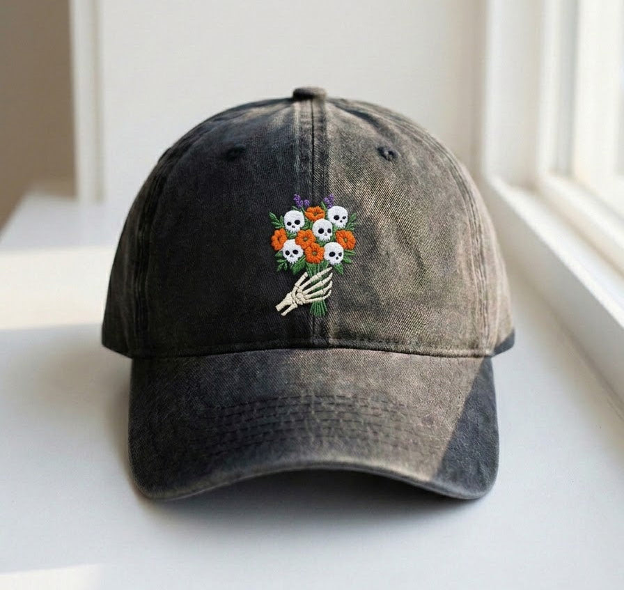 Spooky Flower Bouquet Embroidered Cap - view 3