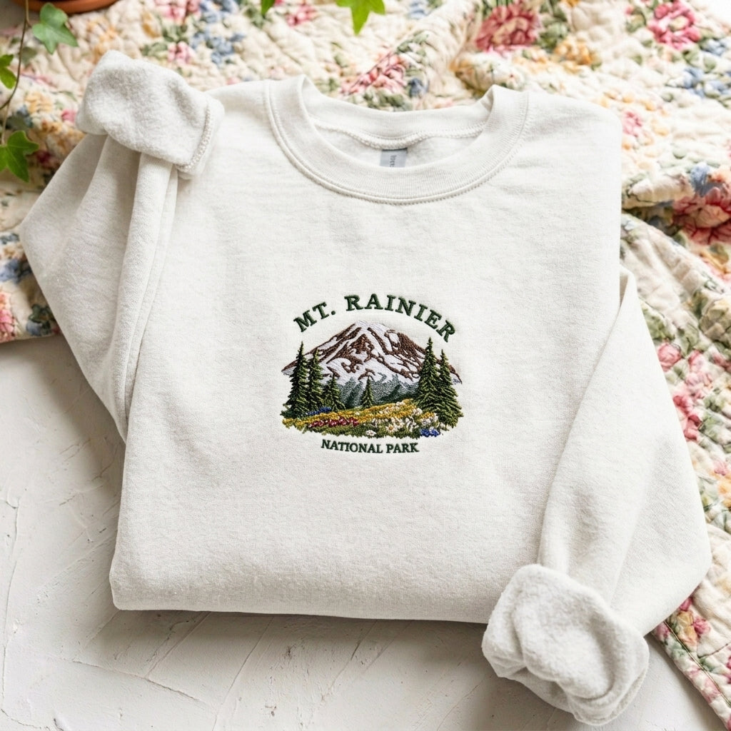 Mt. Rainier Embroidered Sweater – Perfect for Nature Lovers - photo 4