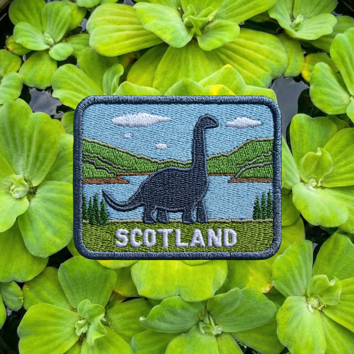 Scotland Loch Ness Monster Lake Landscape Embroidered Patch - product photo 1