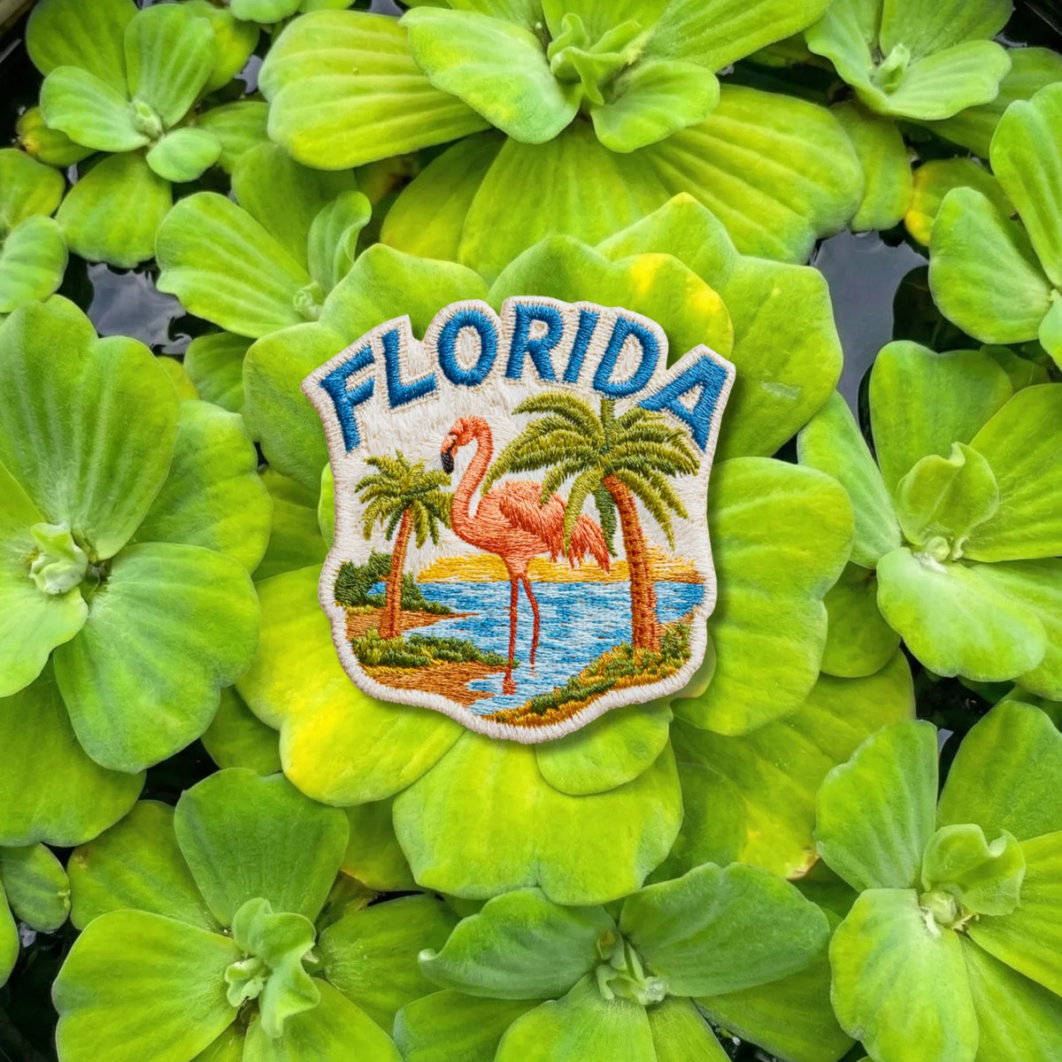 Florida Flamingo Embroidered Patch - product photo 1