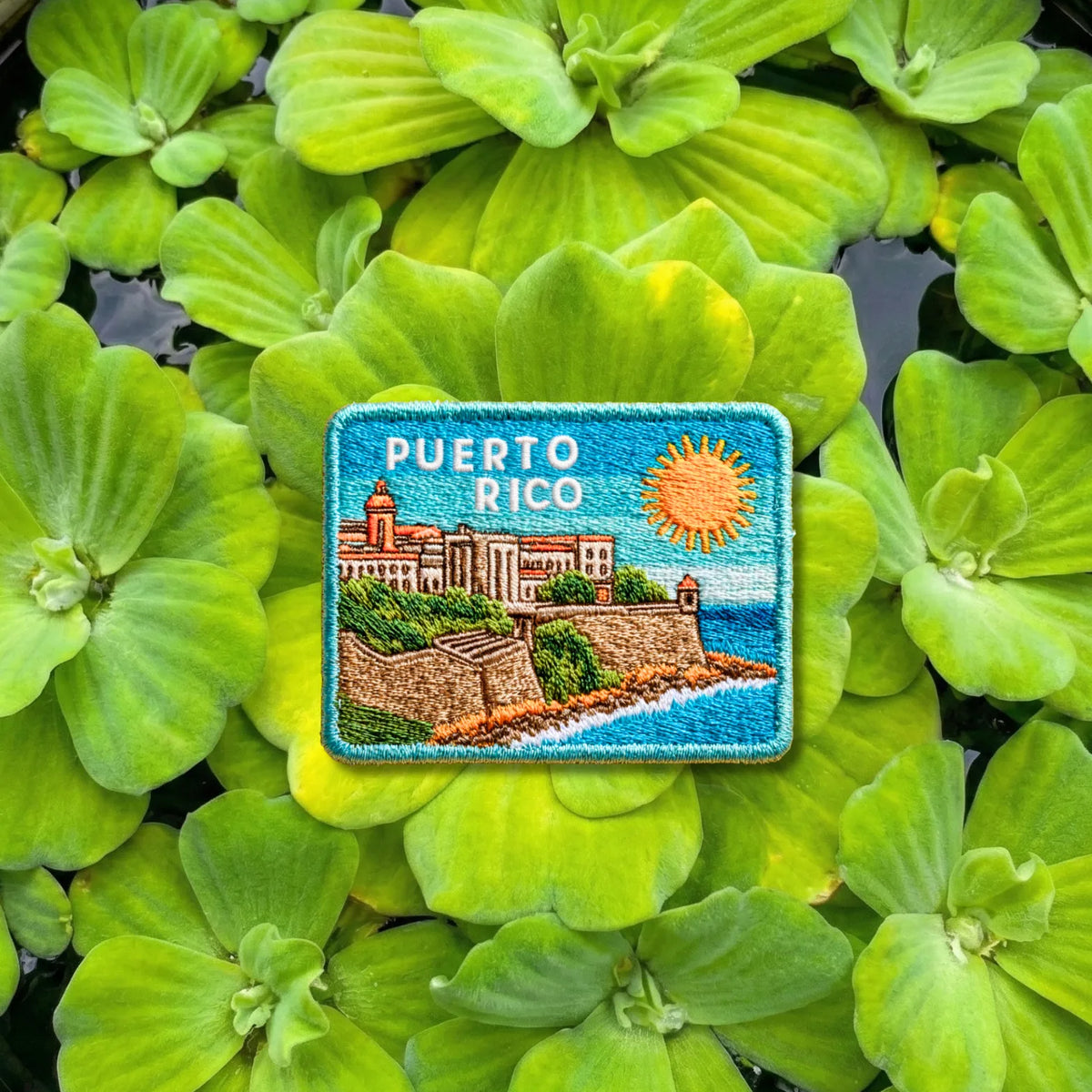 Puerto Rico Historic Fort and Sun Embroidered Patch - product photo 1