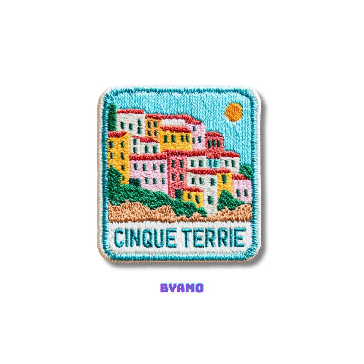 Cinque Terre Italy Coastal Village Embroidered Patch - product photo 1