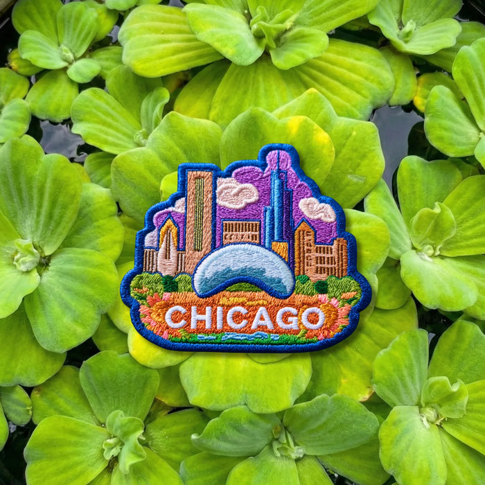 Chicago Illinois Skyline Cloud Gate Embroidered Patch