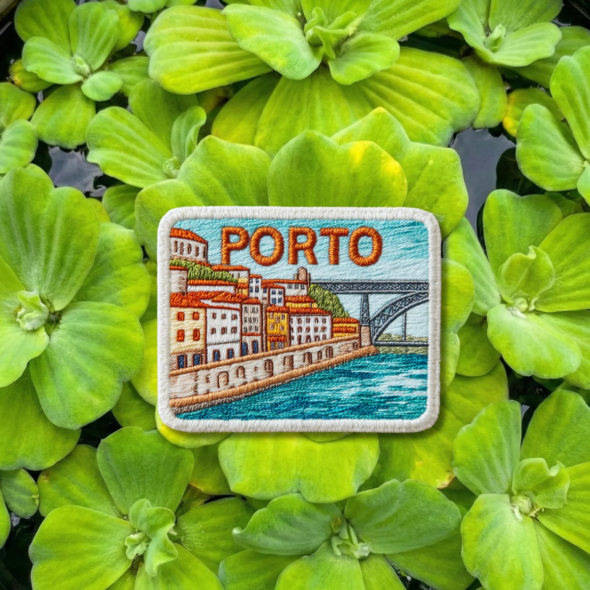 Porto Portugal Riverside Cityscape Embroidered Patch - product photo 1