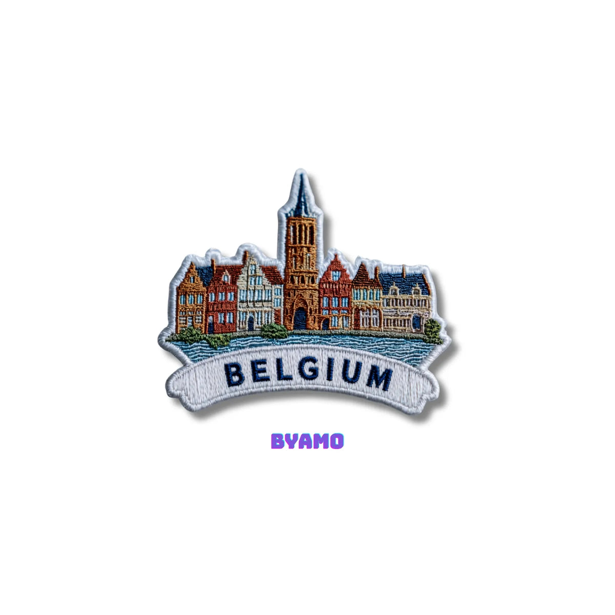 Belgium Historic Cityscape Architecture Embroidered Patch - product photo 1