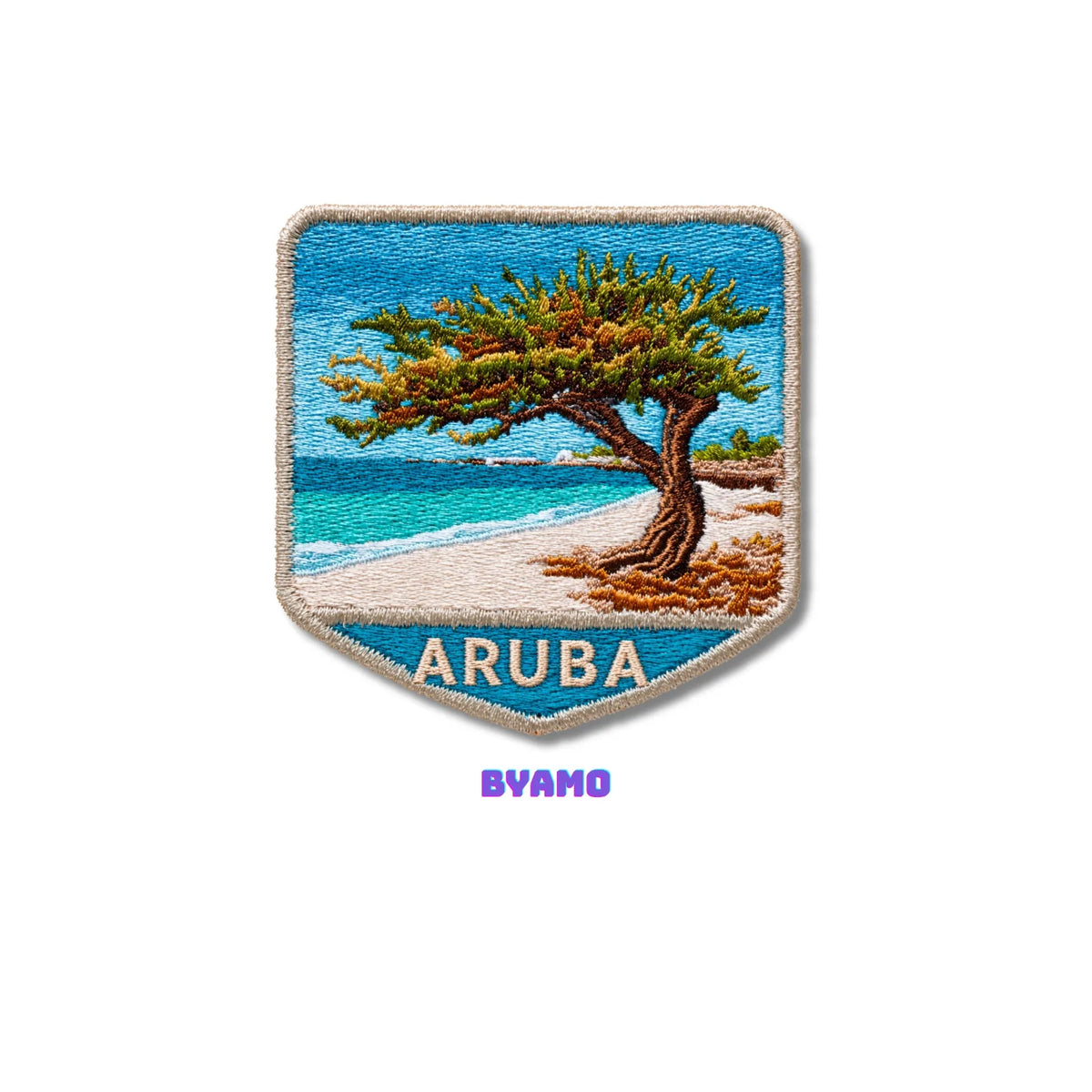 Aruba Beach Divi Divi Tree Embroidered Patch - product photo 1