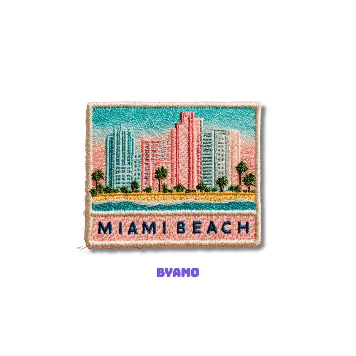 Miami Beach Florida Skyline Oceanfront Embroidered Patch - product photo 2