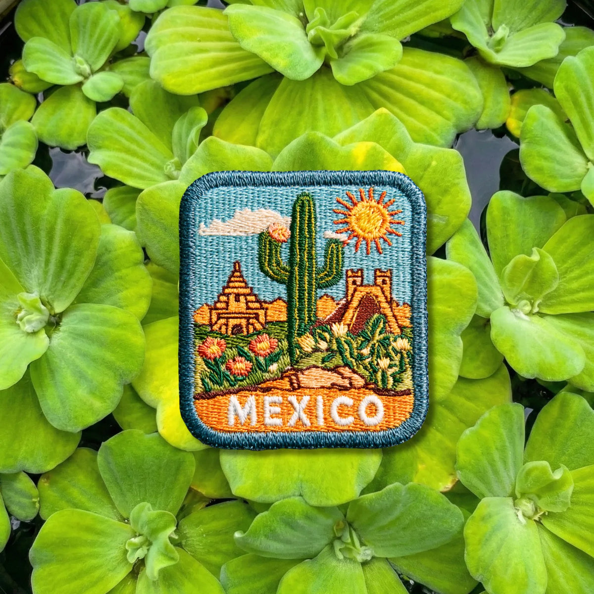 Mexico Ancient Ruins Desert Cactus Embroidered Patch - product photo 2