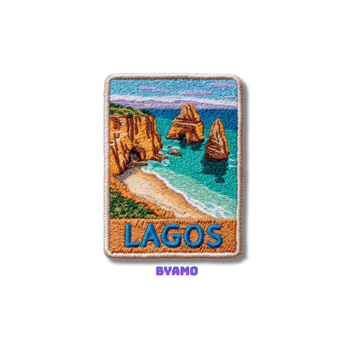 Lagos Portugal Algarve Coastline Embroidered Patch - product photo 2