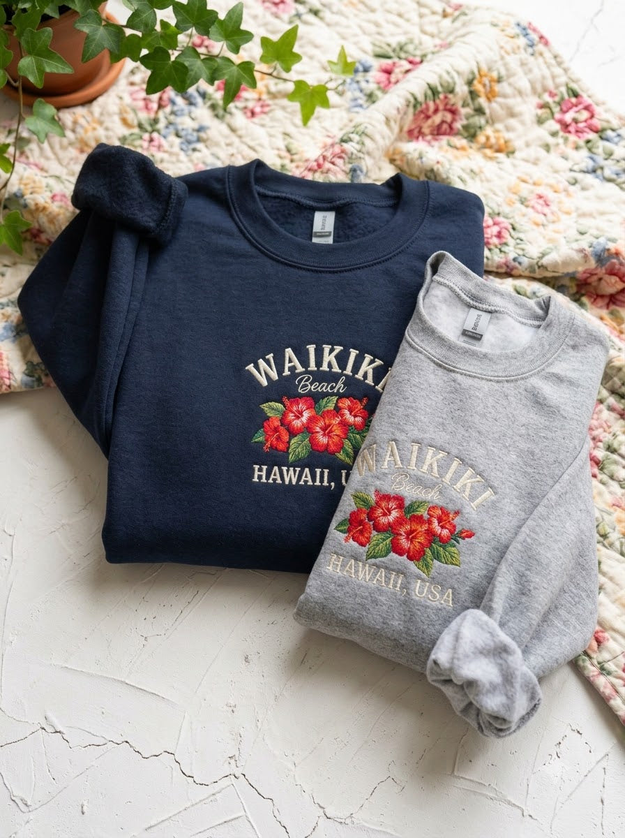 Waikiki Beach Embroidered Sweater – Trendy Comfort - photo 4