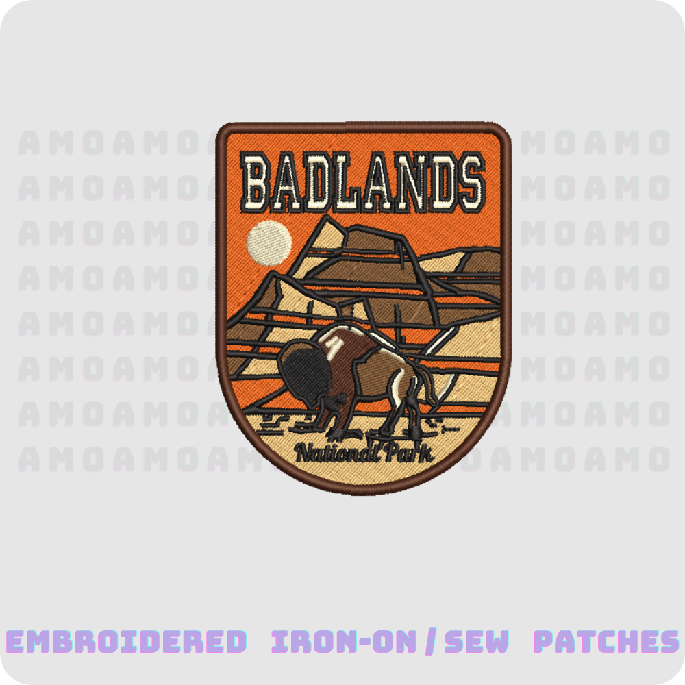 badlands national park embroidered patch flat lay 3 inch
