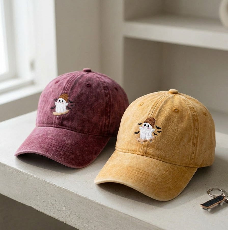 Cute Ghost Embroidered Cap - view 3